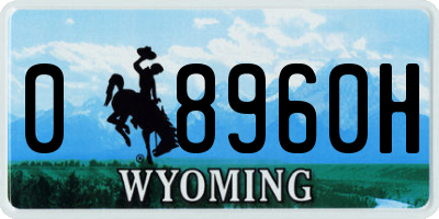 WY license plate 08960H