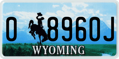 WY license plate 08960J