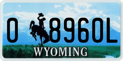 WY license plate 08960L