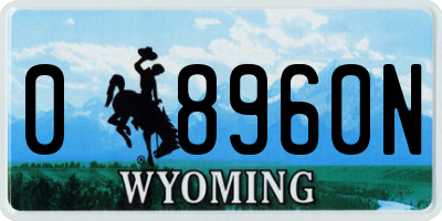 WY license plate 08960N