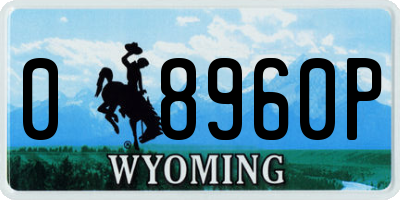 WY license plate 08960P