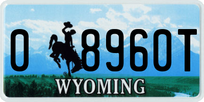 WY license plate 08960T