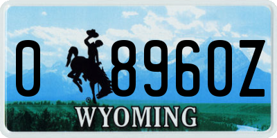 WY license plate 08960Z