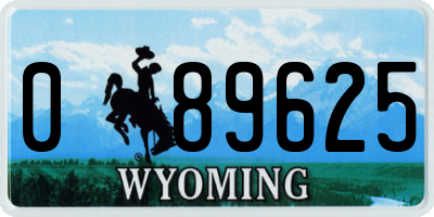 WY license plate 089625