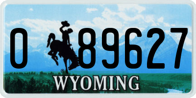 WY license plate 089627