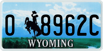 WY license plate 08962C