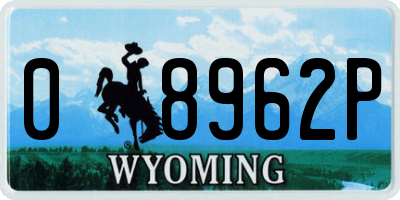 WY license plate 08962P