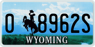 WY license plate 08962S