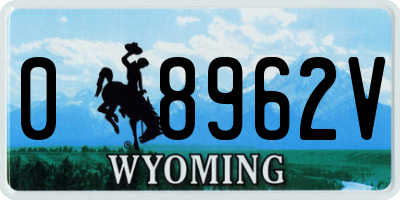 WY license plate 08962V