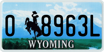 WY license plate 08963L