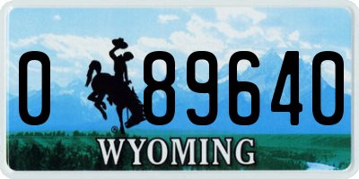 WY license plate 089640