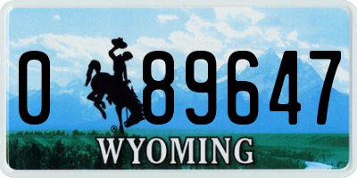 WY license plate 089647