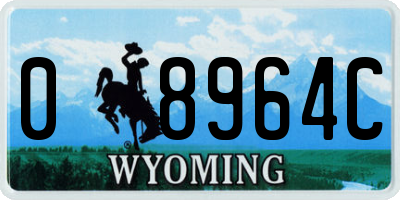 WY license plate 08964C