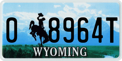 WY license plate 08964T