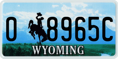 WY license plate 08965C