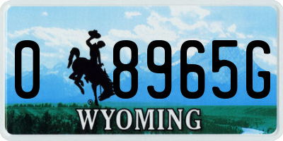 WY license plate 08965G