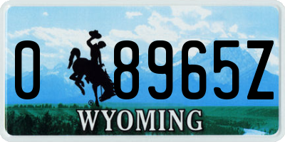 WY license plate 08965Z