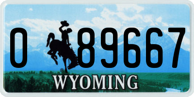 WY license plate 089667