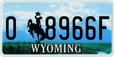 WY license plate 08966F