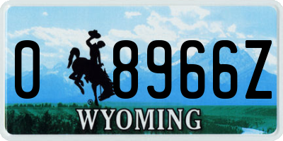 WY license plate 08966Z