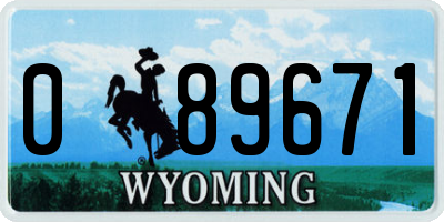 WY license plate 089671