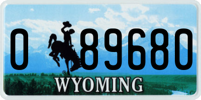 WY license plate 089680