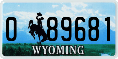 WY license plate 089681