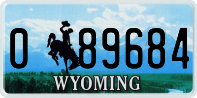 WY license plate 089684