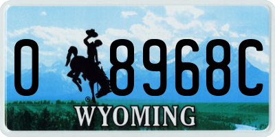 WY license plate 08968C