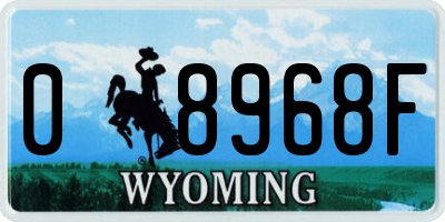 WY license plate 08968F