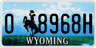 WY license plate 08968H