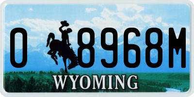 WY license plate 08968M