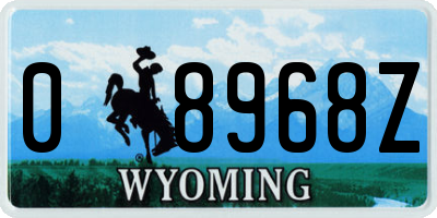WY license plate 08968Z