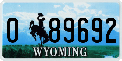 WY license plate 089692