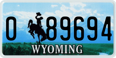 WY license plate 089694