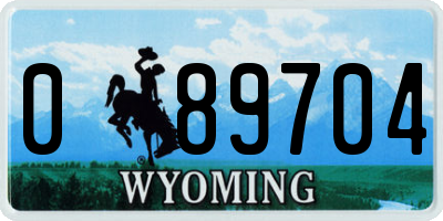 WY license plate 089704