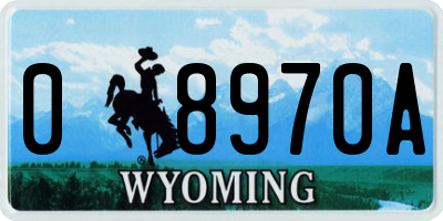 WY license plate 08970A