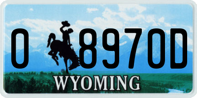 WY license plate 08970D