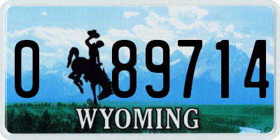 WY license plate 089714