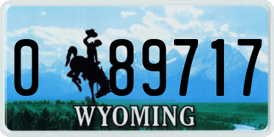 WY license plate 089717