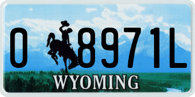 WY license plate 08971L