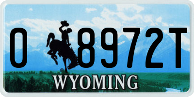 WY license plate 08972T