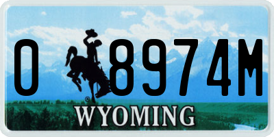 WY license plate 08974M