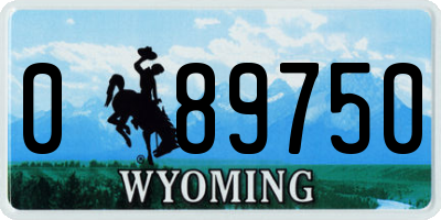 WY license plate 089750