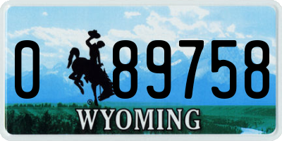 WY license plate 089758