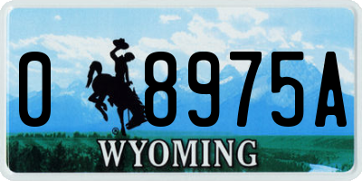 WY license plate 08975A