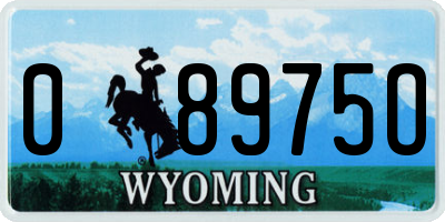 WY license plate 08975O