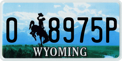 WY license plate 08975P