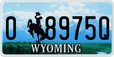 WY license plate 08975Q