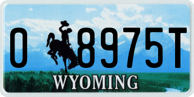 WY license plate 08975T